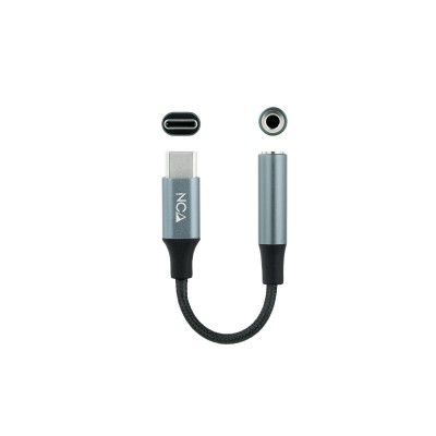 Nanocable Cable Adaptador Audio USB-CM a Jack 3.5H, 11 cm, NegroGris
