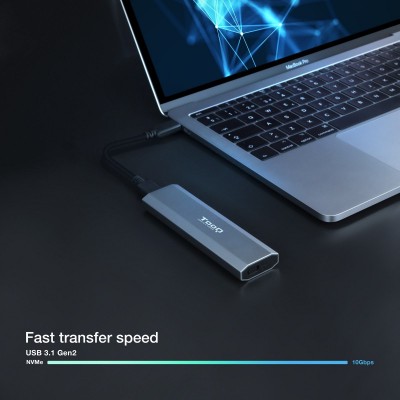 TooQ Shura Caja externa para unidad de estado sólido (SSD) Gris M.2