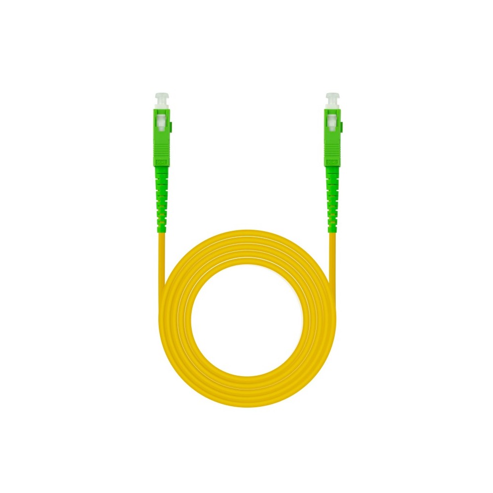 Nanocable Cable de Fibra Óptica SCAPC a SCAPC Monomodo Simplex LSZH, Amarillo, 1 m