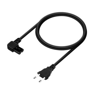 AISENS Cable Alimentación Acodado Forma 8, CEE716M-C7H, Negro, 3.0M