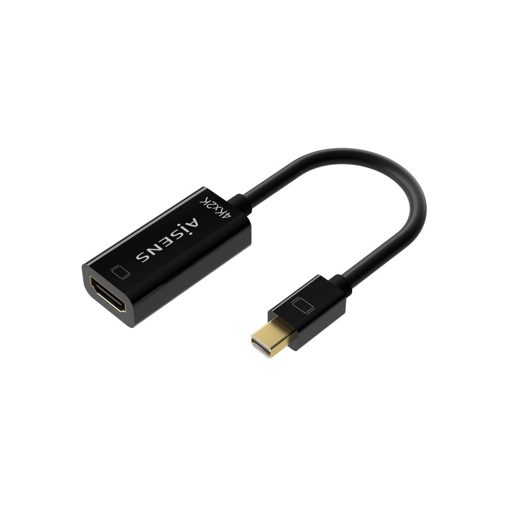 AISENS Conversor Mini DP V1.2 a HDMI V1.4 4K@30Hz, MDPM-HDMI AH, Negro, 15CM