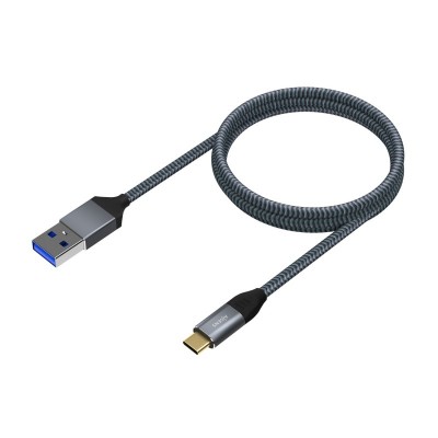 AISENS Cable USB 3.1 Gen2 Aluminio 10Gbps 3A, Tipo USB-CM-AM, Gris, 1.0M