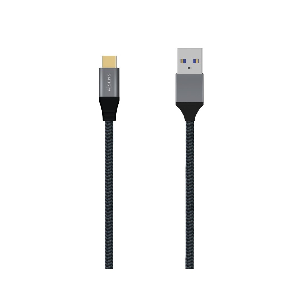 AISENS Cable USB 3.1 Gen2 Aluminio 10Gbps 3A, Tipo USB-CM-AM, Gris, 0.5M