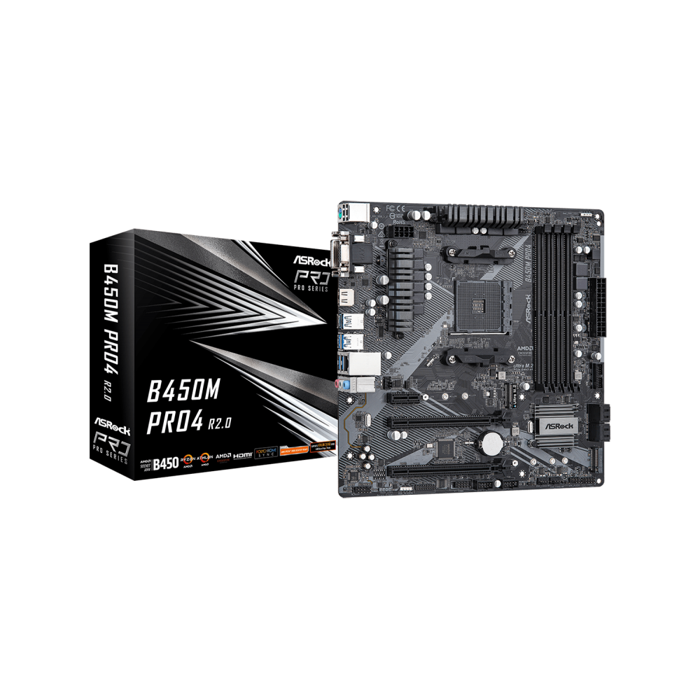 Asrock B450M Pro4 R2.0 AMD B450 Zócalo AM4 micro ATX