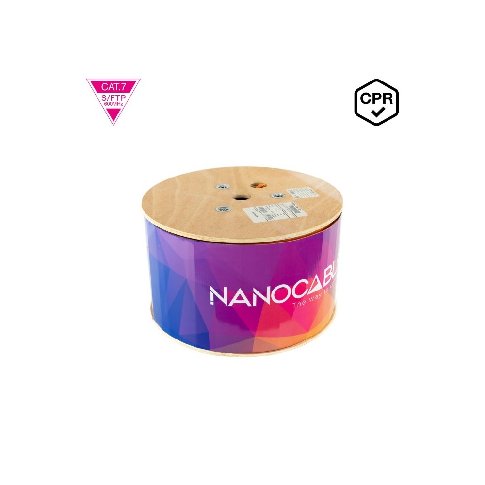 Nanocable Cable de Red CAT.7 LSZH SFTP PIMF AWG23, Naranja, 305m