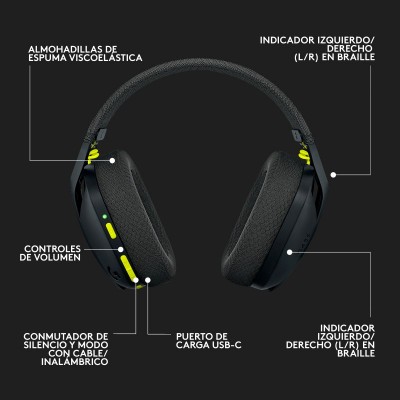 Logitech G G435 Auriculares Inalámbrico Diadema Juego Bluetooth Negro