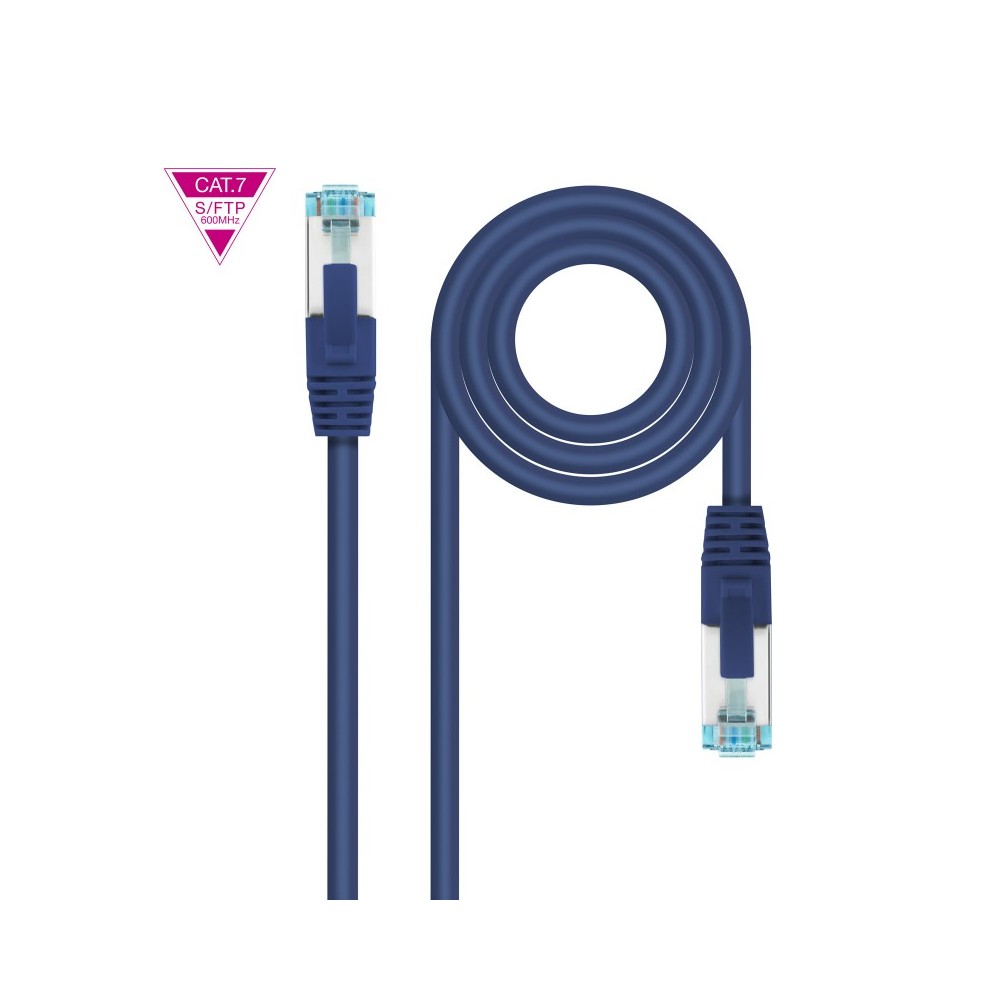 Nanocable Cable de Red Cat.7 600MHZ LSZH SFTP PIMF AWG26, Azul, 50 cm