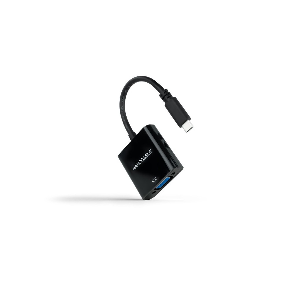 Nanocable Conversor USB-C a VGA, USB-CM-VGAH, Negro, 10 cm