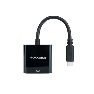 Nanocable Conversor USB-C a VGA, USB-CM-VGAH, Negro, 10 cm