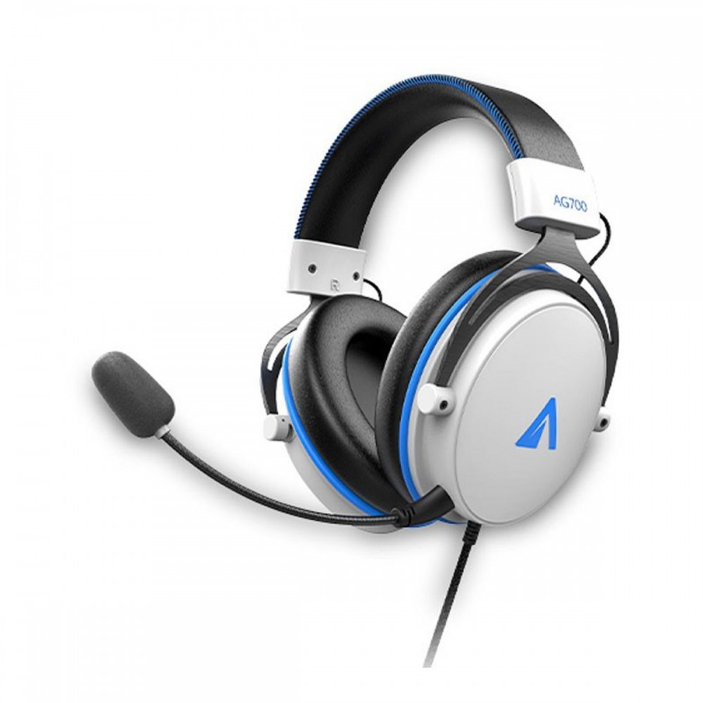 ABYSM AG700 Pro 7.1 White Auriculares Alámbrico Diadema Juego Azul, Blanco