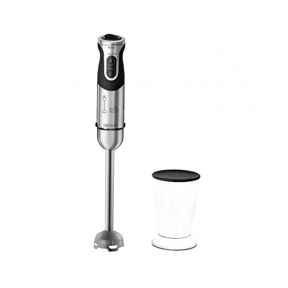 Cecotec Powerful Titanium 1000 Batidora de inmersión 1000 W Negro, Acero inoxidable