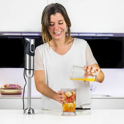 Cecotec Powerful Titanium 1000 Batidora de inmersión 1000 W Negro, Acero inoxidable
