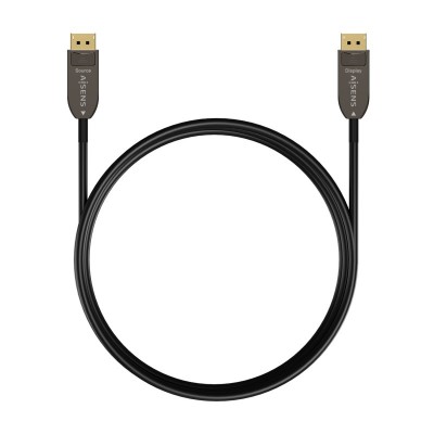 AISENS Cable DISPLAYPORT AOC V1.4 8K@60Hz 4K@120Hz 4:4:4 32.4Gbps, DPM-DPM, Negro, 10M