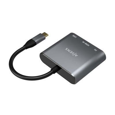 AISENS Conversor USB-C a HDMIUSB-CTipo A USB 3.0, 3 en 1, Gris, 15cm