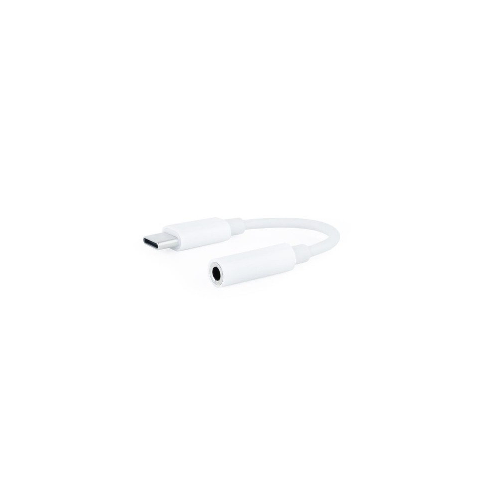 Nanocable Cable Adaptador Audio USB-CM a Jack 3.5H, 11 cm, Blanco