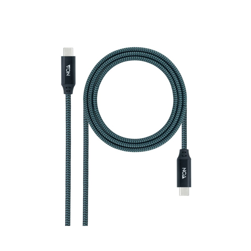 Nanocable Cable USB 3.2 Gen2x2 20Gbps 5A100W 4K60Hz USB-CM-USB-CM, GrisNegro, 2 m