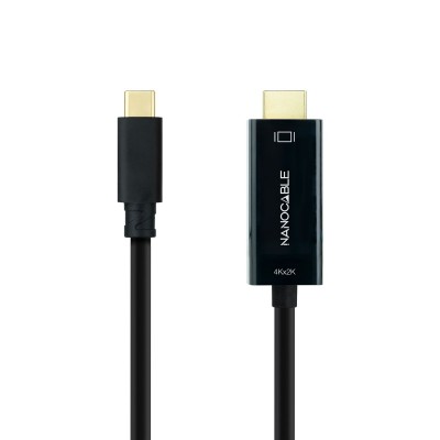 Nanocable Cable Conversor USB-C a HDMI 1.4 4K@30HZ 3 m, Negro