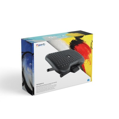 TooQ Reposapiés Ajustable en Altura e Inclinación, Negro