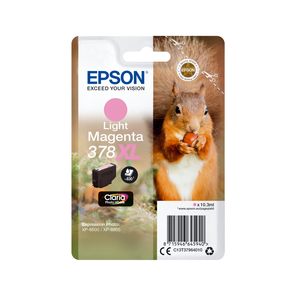 Epson Squirrel Singlepack Light Magenta 378XL Claria Photo HD Ink