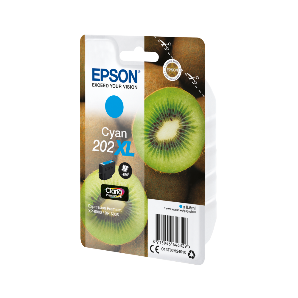 Epson Kiwi Singlepack Cyan 202XL Claria Premium Ink
