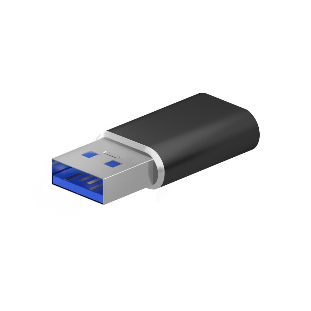 AISENS Mini Adaptador USB 3.2 Gen2  USB 2.0 3A, Tipo USB-CH-AM, Negro