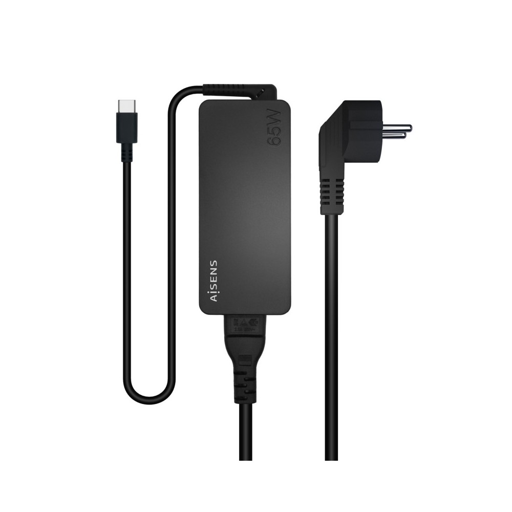 AISENS Cargador 65W PD3.0 1XUSB-C 1.8M, Negro