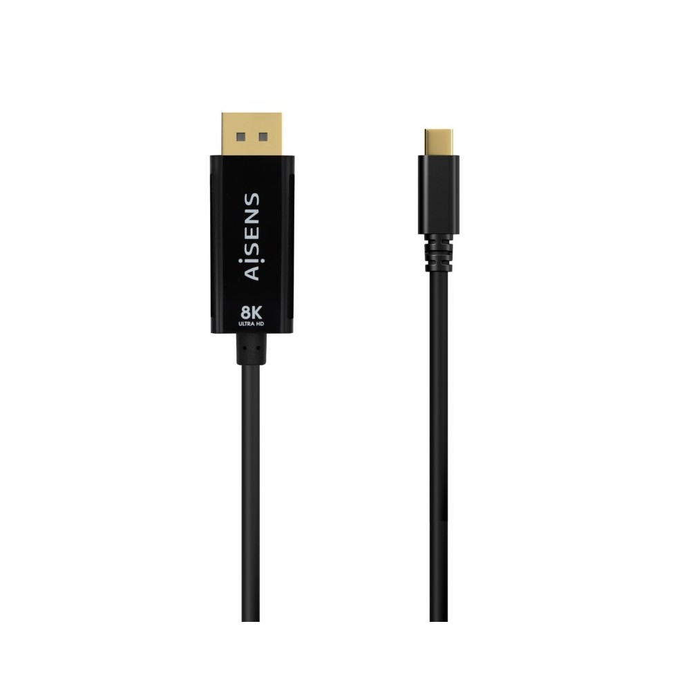 AISENS Cable Conversor USB-C a Displayport 8K@60Hz, USB-CM-DPM, Negro, 1.8M