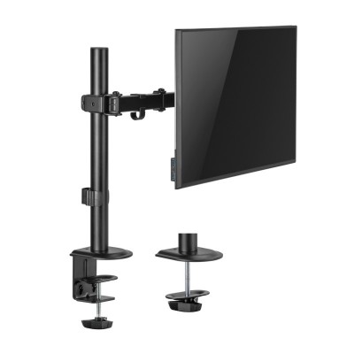 AISENS Soporte de Mesa ECO Giratorio e Inclinable para MonitorTV 9Kg (3 Pivotes, 1 Brazo) de 17-32, Negro