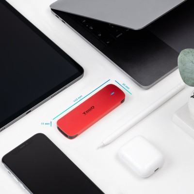 TooQ Caja externa para SSD M.2 NVMe, Rojo