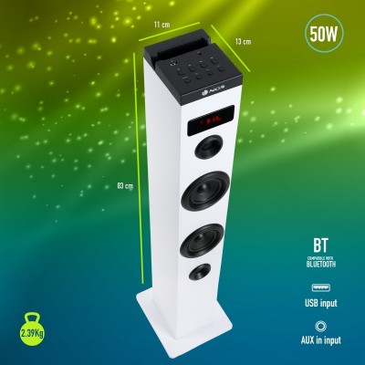 NGS SKY CHARM Microcadena de música para uso doméstico 50 W Blanco