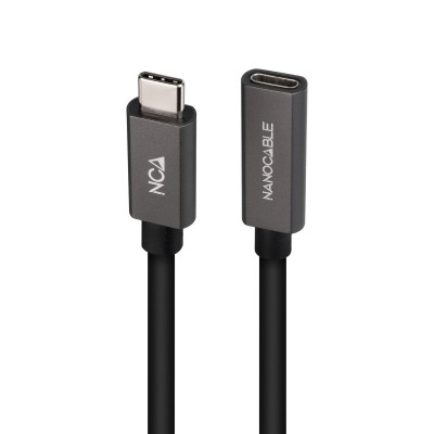 Nanocable Cable Prolongador USB-C 3.2 Gen2x2 20Gbps 3A, 4K60Hz, USB-CM-USB-CH, Negro, 1 m