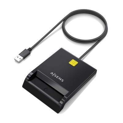 AISENS Lector de Tarjeta Inteligente DNI USB-C, Negro