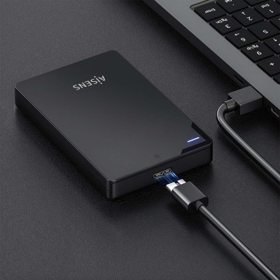 AISENS Caja Externa 2,5″ 9.5mm SATA a USB 3.0USB3.1 Gen1, Negra