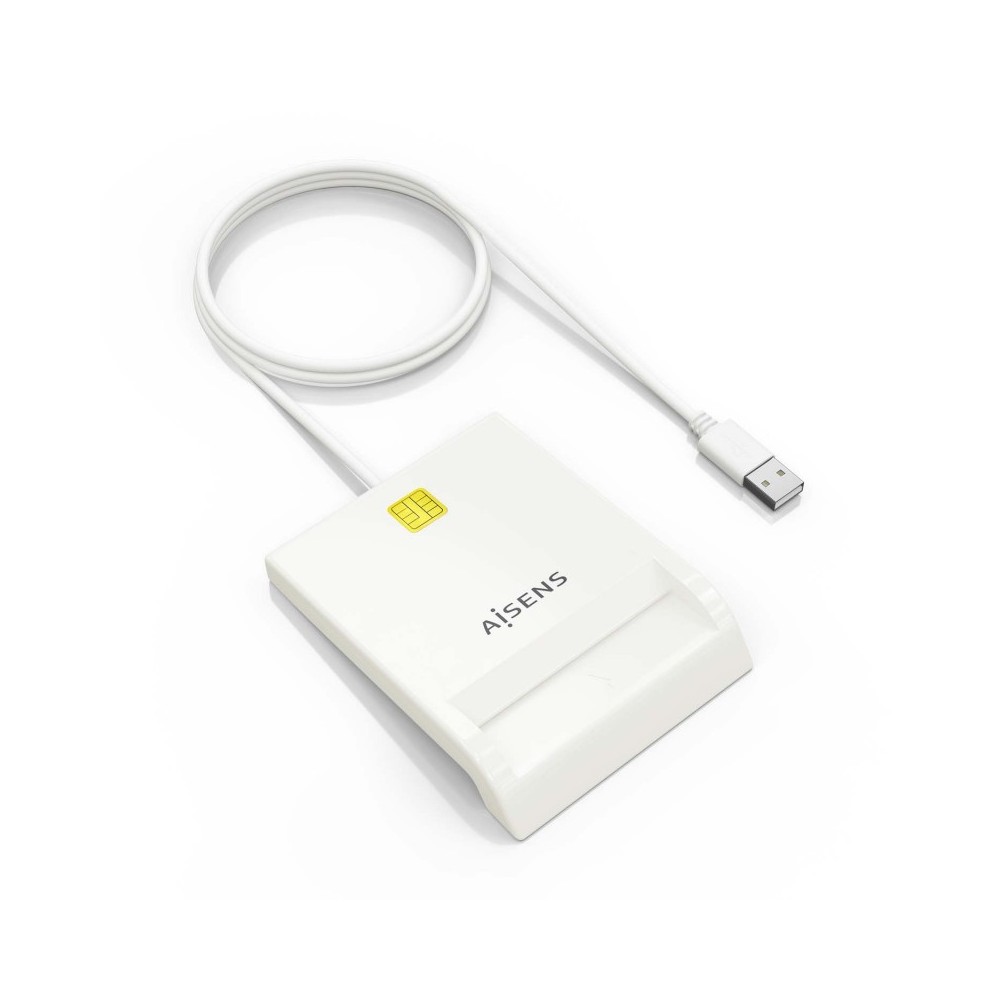 AISENS Lector de Tarjeta Inteligente DNI, Blanco