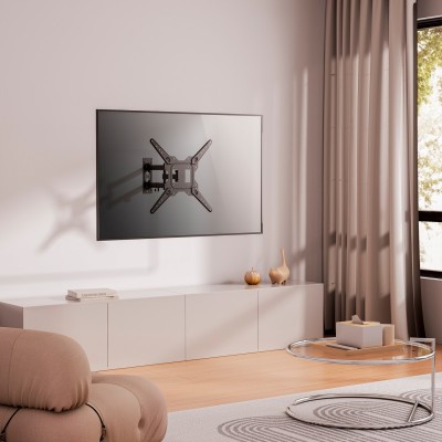 AISENS Soporte Eco Giratorio, Inclinable Para MonitorTV 30kg (3 Pivotes) De 23-55, Negro