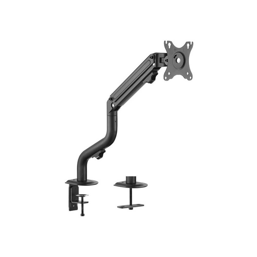 AISENS Soporte de Mesa ECO Contrapeso Giratorio e Inclinable para MonitorTV 8Kg (3 Pivotes, 1 Brazo) de 17-32, Negro