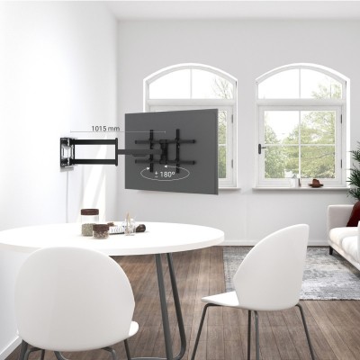 AISENS Soporte Pro Giratorio, Inclinable Y Nivelable Para Monitortv 50kg De 43-80, Negro