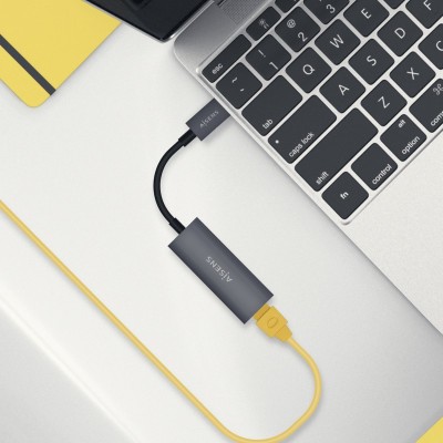 AISENS Conversor USB3.1 Gen1 USB-C A Ethernet Gigabit 101001000 Mbps, Gris, 15cm