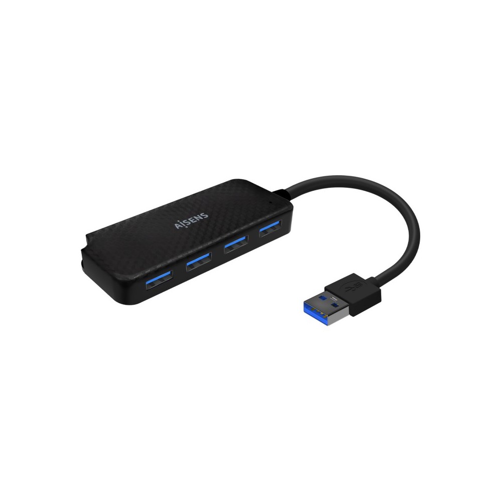 AISENS Hub USB 3.0, Tipo AM-4x Tipo AH, Negro, 15cm