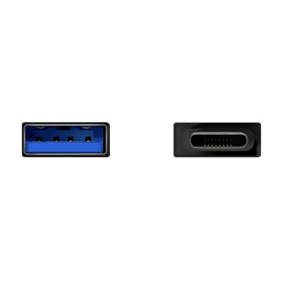 AISENS Mini Adaptador Aluminio USB 3.2 Gen1 3A, Tipo USB-CM-AH, Negro
