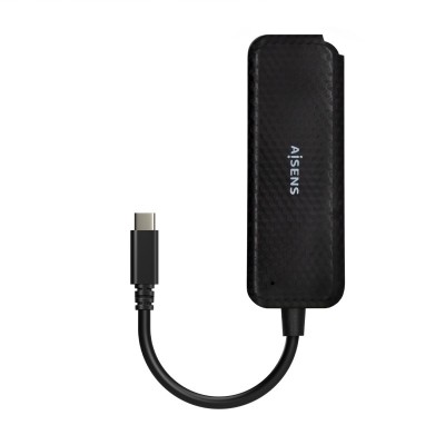 AISENS Hub USB 3.1 USB-C, USB-CM-4x Tipo AH, Negro, 15cm
