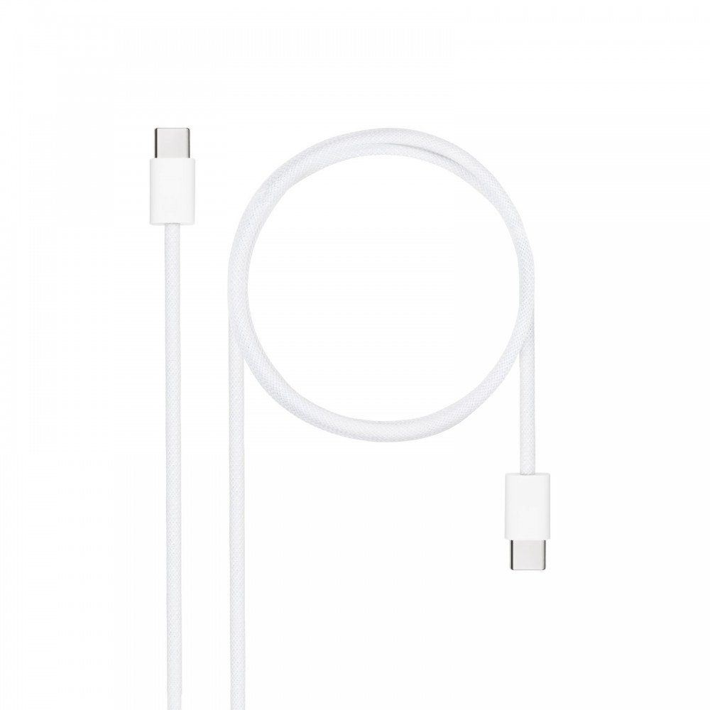 Nanocable Cable USB-C 2.0 60W 3A, USB-CM-USB-CM, Blanco, 2 m