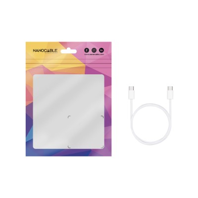 Nanocable Cable USB-C 2.0 60W 3A, USB-CM-USB-CM, Blanco, 1 m