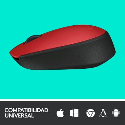Logitech M171 Red-K ratón Ambidextro RF inalámbrico Óptico 1000 DPI