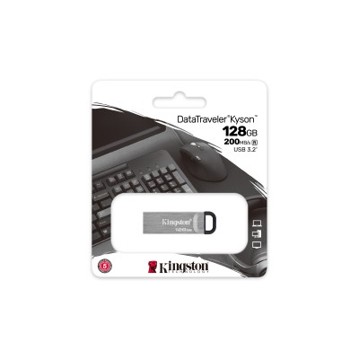 Kingston Technology DataTraveler Kyson unidad flash USB 128 GB USB tipo A 3.2 Gen 1 (3.1 Gen 1) Plata
