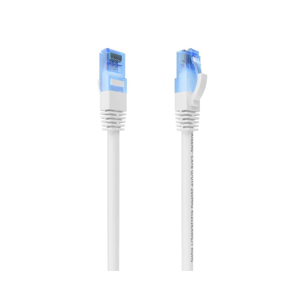 AISENS Cable De Red Latiguillo RJ45 Cat.6 UTP AWG26 CCA, Blanco, 3.0 m