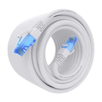 AISENS Cable De Red Latiguillo RJ45 Cat.6 UTP AWG26 CCA, Blanco, 15 m