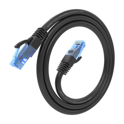 AISENS Cable De Red Latiguillo RJ45 Cat.6 UTP AWG26 CCA, Negro, 0.5 cm