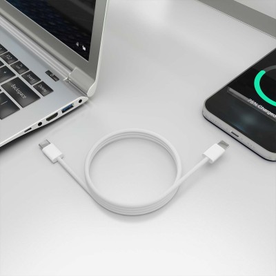 AISENS Cable USB 2.0 3A 60W Apple, tipo USB-CM-USB-CM, Blanco, 1.0m