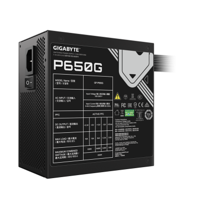 Gigabyte GP-P650G unidad de fuente de alimentación 650 W 20+4 pin ATX ATX Negro